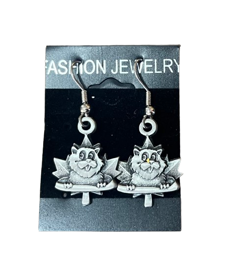 Wiarton Willie Pewter Earrings