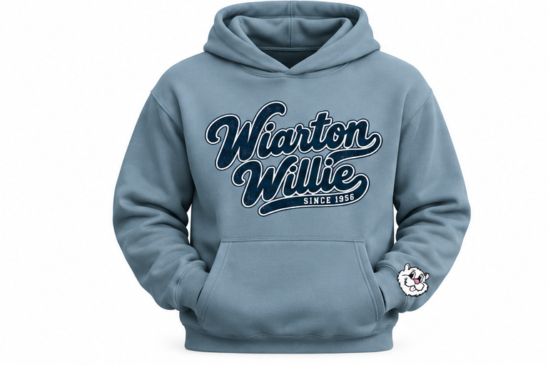 Wiarton Willie Vintage Design Hoodie - Blue Mist